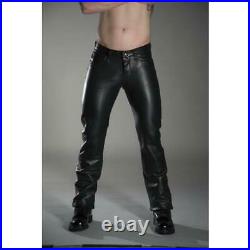 New Genuine Leather Pants Low Rise 501 Jeans Premium Single Panel Cow Hide BLUF