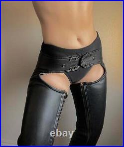 New Genuine Smooth, Soft Leather Chaps Hot Style Gay Pant Men's Hand Made Pant