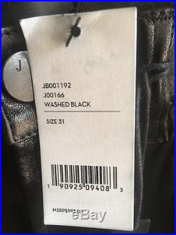 New J Brand Mens Mick Skinny Fit In Washed Black Leather