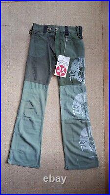 New Junker Designs Military Green Black Leather Pants Mens S M L XL Motley Crue