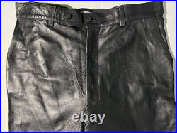 New KATHERINE HAMNETT Mens Soft Blk Leather Jeans Pants sz 32 Made Italy