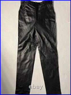 New KATHERINE HAMNETT Mens Soft Blk Leather Jeans Pants sz 32 Made Italy