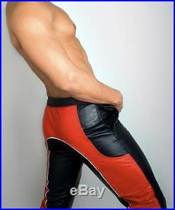 New Men Black Leather Pants Slim Fit Fashion Stylish Motorcycle Trousers KLP41