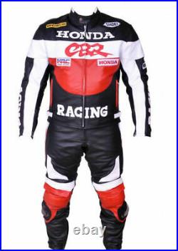 New Men Honda CBR Black Red Racing Motorcycle Leather Suit Jacket pant