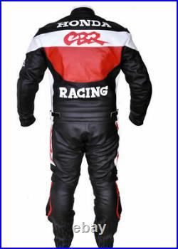 New Men Honda CBR Black Red Racing Motorcycle Leather Suit Jacket pant