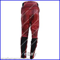 New Men deadpool Motorcycle Real leather pants deadpool costume leather pants