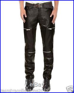 New Men's Designer Tailor Made soft Genuine Lambskin Leather Casual Pant NS##007