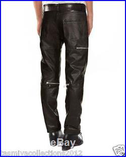 New Men's Designer Tailor Made soft Genuine Lambskin Leather Casual Pant NS##007