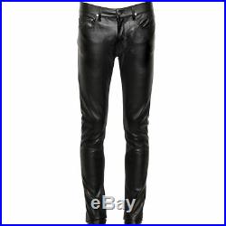 New Men's Genuine Soft Lambskin Leather Pants Sim Party Casual Pant P44