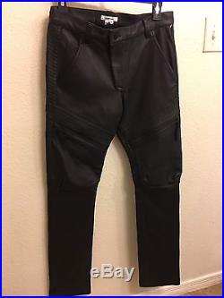 New Men's Helmut Lang Genuine Leather Moto Pant Waist 28 L31 Retail For $1795