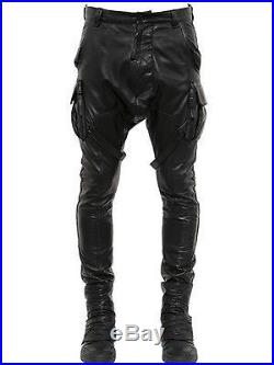 New Men's Leather Pant Black Genuine Sheep Napa Designer Biker Motorcycle