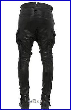 New Men's Leather Pant Black Genuine Sheep Napa Designer Biker Motorcycle