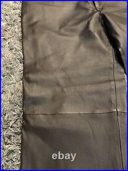 New Men's XLD Brown Leather Pants Size 42 Very Nice