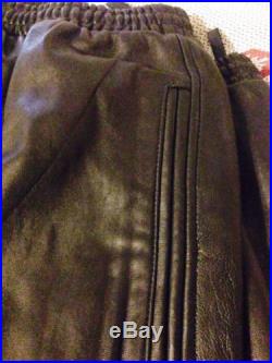 New Mens Black Genuine Leather Sweatpants Jogger Pants Size 4X
