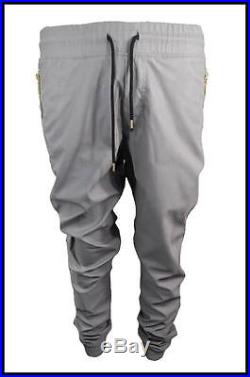 New Mens C. N. Blue PU Faux Leather Pants Zipper Pockets Gray, Black M, L, XL