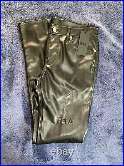 New RTA Black Leather Pants Men's Skinny Fit Size 29