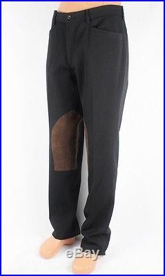 New Ralph Lauren Wool Men Leather Trims Pants Trousers Size 34