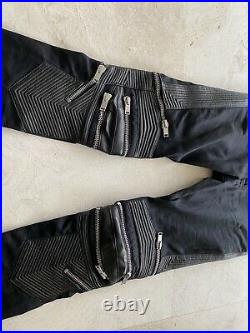 New Saint Laurent Leather Biker Pants Leather with Zippers Size 30 x 32