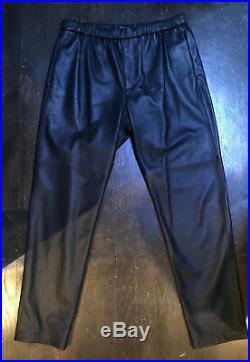 New Theory Mens Grego L Black Leather Pant Jean Sz 33 $895 Lambskin Helmut Lang