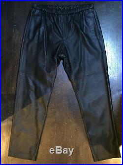 New Theory Mens Grego L Black Leather Pant Jean Sz 34 $895 Lambskin Helmut Lang