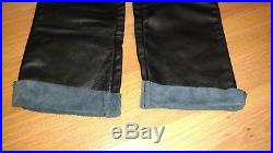 New Unhemmed Schott Style 600 Steerhide Straight Leg Leather Pants Men's Size 30