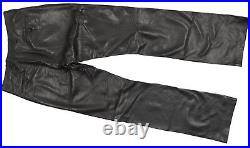 New Versace Couture Vintage Deadstock 90's Leather Pants! E 48 29 x 33 Black