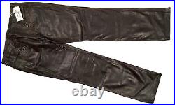 New Versace Couture Vintage Deadstock 90's Leather Pants! E 56 37 x 34.5 Brown