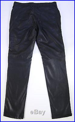 New! ZARA MAN 2015 Faux Leather Moto Biker Slim Fit Pants with Zippers 31