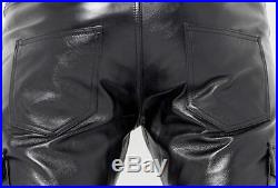 New style pant pure jeans cow leather men's pant