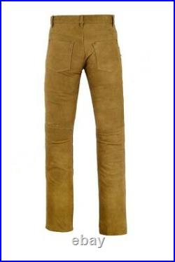 Nubuk Leather Jeans / Nubuck (Soft, Velvety texture, Durable) Leather Long Pants