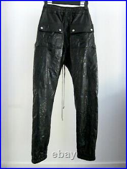 Nwt Rick Owens Unisex Performa Leather Tecuatl Bauhaus Cargo Jogger (black)