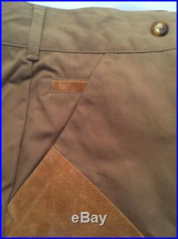 ORVIS Men's 38/30 NEW Sahara Cloth Leather Faced Briar Trousers