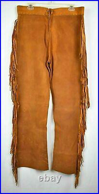 Old Style Brown Buckskin Hide Leather Mountain Man Fringes Shirt & Pant WSP-302