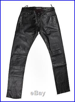 Original Acne Jeans Hug Leather Black Men Pants Trousers in size 31/32
