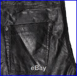 Original Acne Jeans Hug Leather Black Men Pants Trousers in size 31/32