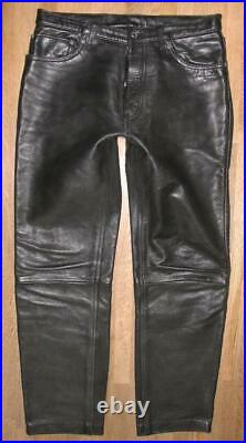 Original Levis Men's Leather Jeans/Leather Pants IN Black Approx. W34 /