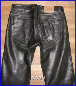 Original Levis Men's Leather Jeans/Leather Pants IN Black Approx. W34 /