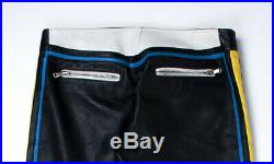 Original Vintage Dolce&Gabbana Biker Motorcycle Leather Trousers Men Pants 48 IT