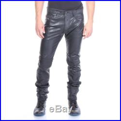 P-Thavar-Dest Diesel Leather Pants Black Men New Size 30
