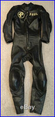 PATTY PERRON Vintage LEATHER MOTORCYCLE RACING 1pc JACKET PANTS Riding Suit