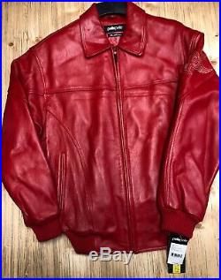 Pelle Pelle Leather Jacket 2161 Cabernet Red Simple Sleeve PP Winged Logo NWT