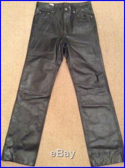 Pelle Studio Wilson's Leather Motorcycle Black Pants Lot Size 32x31 Men