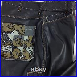 Platinum Fubu Men Outfit, Set, Jacket & Pants, Cowhide Leather, Sold As Set