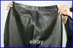 Polo Black Lambskin Leather Pants Size 32 Medium