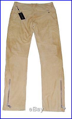 Polo Ralph Lauren Black Label Mens Suede Leather Pants Brown Tan 32/32