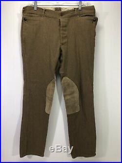 Polo Ralph Lauren Mens Equestrian Breeches Pants 36x34 Riding Leather Patches