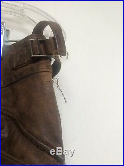 Polo Ralph Lauren Mens Leather Cargo Pants Brown 30/32