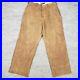 Polo-Ralph-Lauren-Pants-Men-35x32-Wide-Straight-Leg-Relaxed-Brown-Leather-Suede-01-glu
