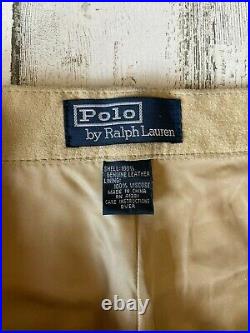 Polo Ralph Lauren Suede Leather Pants 36x32 Mens Beige RRL