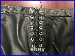 Preowned Thick Leather Laced Side Front Back Vintage Fetish Gay Small- Medium